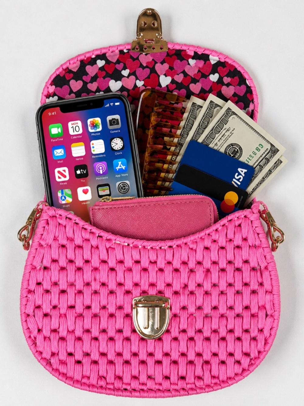 New Hand Woven Pink Purse/Bag - Picture 6 of 6